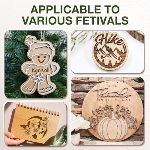 Rowood 6 Pack Walnut Plywood 1/8,12x20x1/8inch,3mm Thick Unfinished Wood for Laser Cutting and Engraving,DIY Ornaments,Wood Burning,Models Drawing - Image 6