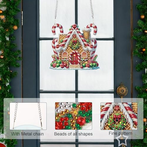 5D DIY Diamond Painting Pendant kit, Magic House Special Handmade Diamond Pendant, Suitable for Home, Window Decorations, Christmas Birthday Creative Gift Preferable - Image 5