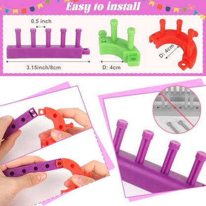 Katech Adjustable Knitting Looms Set -Customized Sizes for Your Project-Afghan Loom-Blanket Loom-Sock Scarf Loom-Hat Loom for Crocheting-Crochet Loom with Loom Knitting Book Hook Needle (All-in-one) - Image 5