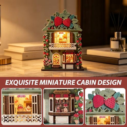 Book Nook Kit DIY Miniature House 3D Wooden Puzzle Bookshelf Decor - Image 7