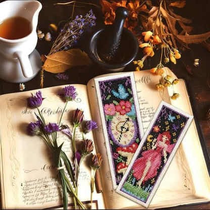 ORIGACH 6 Set Fairy Tale Fantasy Cross Stitch Bookmark Kit for Beginner - Image 6