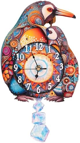 3D Puzzles for Adults, Penguin Wall Clock 3D Wooden Puzzles Clock Kits for DIY Birthday Gift for Women Men Home Decor Holiday Christmas by Jollitot