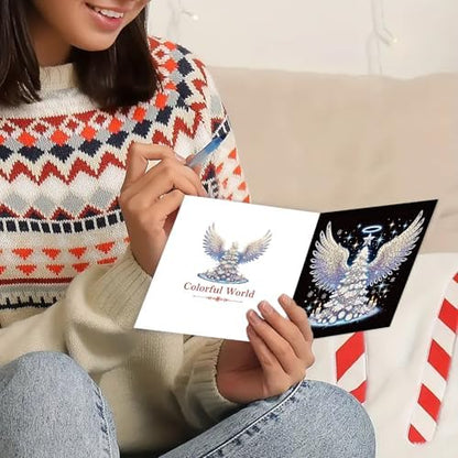 LSQFS Angel Wings Diamond Painting Greeting Cards Kit,with Envelopes - Image 5