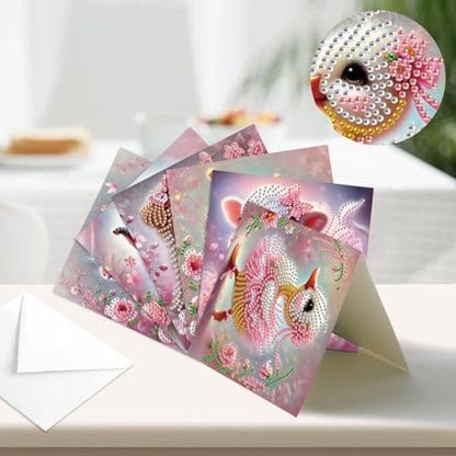 6pcs Christmas Diamond Painting Greeting Card with envelopes, DIY Animals wearing skirts Diamond Art Greeting Card for Blessing and Wish Special Shaped Arts Crafts for Birthday Thanksgiving Day - Image 4