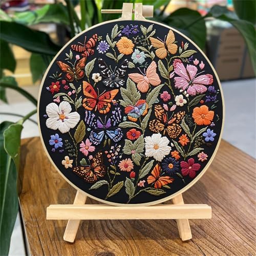 SCECALA 4 Pack Butterfly Flower Embroidery Kit for Beginners - Image 3