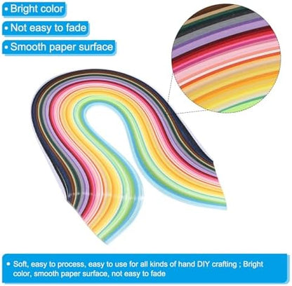 PATIKIL 500pcs Quilling Paper Strips Paper Flowers Quilling Kits 1/8"(3mm) Origami Paper for Adults Beginner Art Craft, 21"(54cm) 50 Colors - Image 3