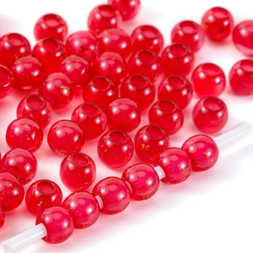 100pcs 10mm Resin Large Hole Beads for Carabiner Bag Charm Keychain by Aoxsie