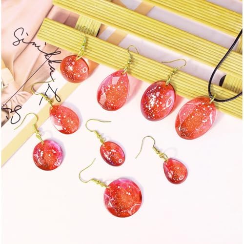3 PCS Resin Jewelry Mold Kit with Hole Earring Silicone Mould Waterdrop Oval Pendant Molds Stars Moon Clouds Necklace Moulds for DIY Pendant Earrings Necklace Keychains Jewelry Making (3 Styles) - Image 3