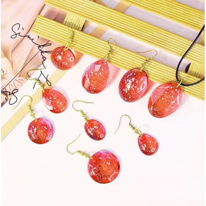 3 PCS Resin Jewelry Mold Kit with Hole Earring Silicone Mould Waterdrop Oval Pendant Molds Stars Moon Clouds Necklace Moulds for DIY Pendant Earrings Necklace Keychains Jewelry Making (3 Styles) - Image 3