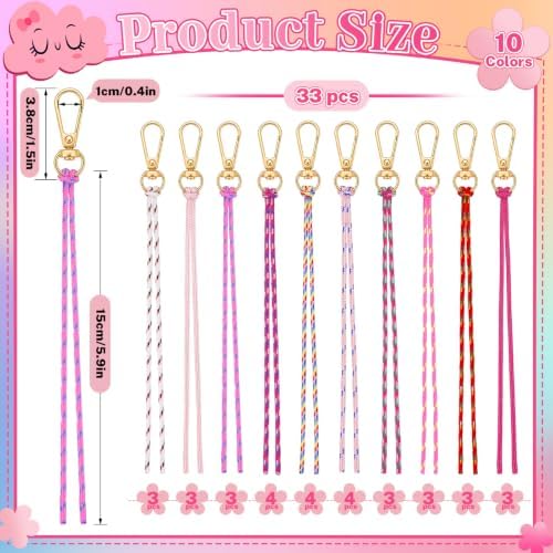 Wurosi 33 Pcs Paracord for Keychain Making, Beadable Keychain Making Kit - Image 2