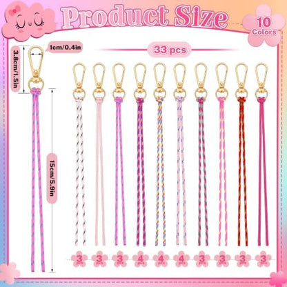 Wurosi 33 Pcs Paracord for Keychain Making, Beadable Keychain Making Kit - Image 2
