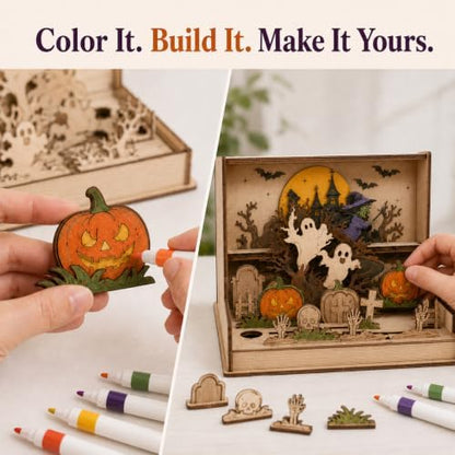 Halloween Wooden Model Kit for Adults, Halloween 3D Puzzle & Table Decor - Image 2