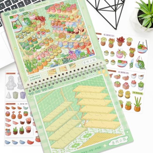10 Sets 3D Big Size Stickers Scene Book DIY Room House Scenes Stickers Book - Image 4