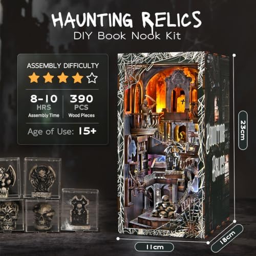 CCCDF Haunting Relics Book Nook Kit, Gothic Miniature House Kit with LED - Image 2