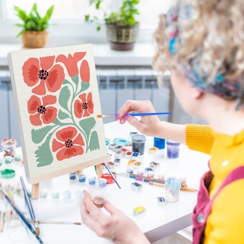 RoundFunny 12 Set Paint by Numbers Kit for Adults Flowers Painting 8x10 - Image 5