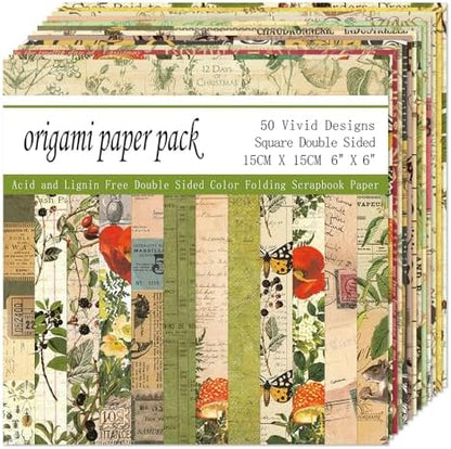 6x6" Origami Paper,50Sheets Double Sided Colored Paper,Square Craft Paper - Image 7