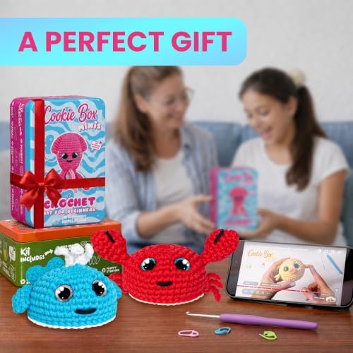 Cookie Box Crochet Kit for Beginners, Squid Inky - Image 6