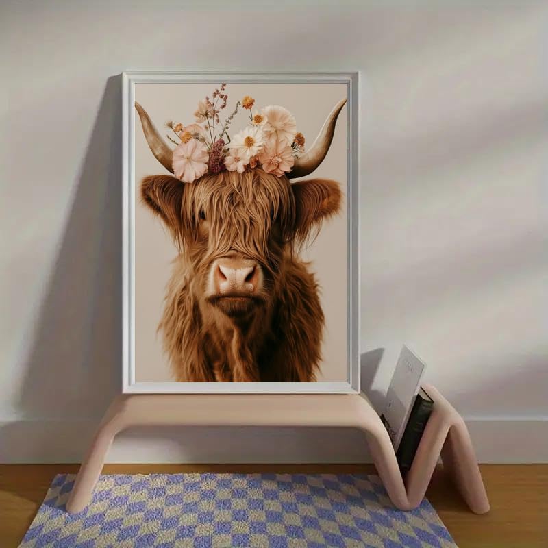 Canrichshop Cow Adult Paint by Number Kits,Highland Cow DIY Acrylic Painting by Numbers Without Frame,Easy Oil Adult Paint by Numbers on Canvas for Decor 16x20inch - Image 2