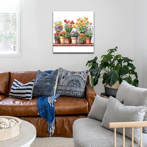 Natuyalo Potted Plant Paint by Number with Frame 12"x12" - Framed Paint by Numbers Kit for Adults Beginners, Flowers Acrylic Painting by Number Kits Framed Ideal Gift - Image 3