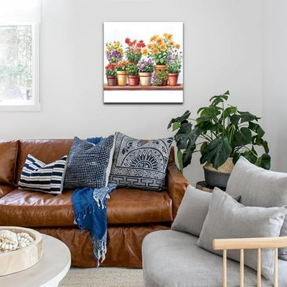 Natuyalo Potted Plant Paint by Number with Frame 12"x12" - Framed Paint by Numbers Kit for Adults Beginners, Flowers Acrylic Painting by Number Kits Framed Ideal Gift - Image 3