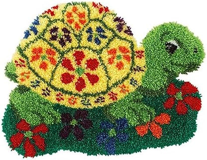 Latch Hook Kit for Adults Beginners Turtle DIY Rug Making Kits with Color Preprinted Canvas, Crafts Needlework Arts for Home Decoration Festival Gift 20X15inch by MIAOLLUN