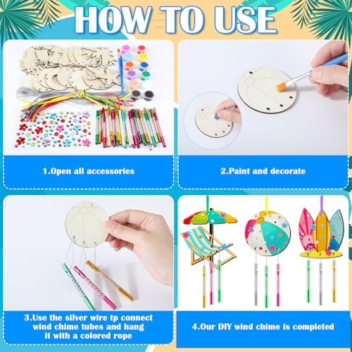 JellyArch Summer 30 Pack DIY Wind Chime Kit Art and Crafts - Image 4