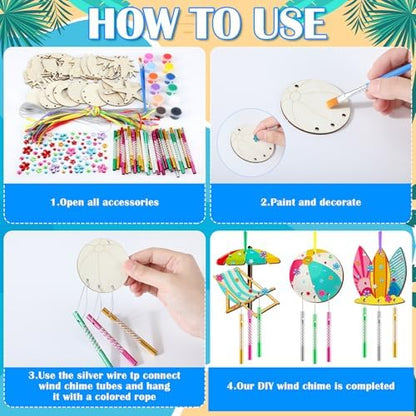 JellyArch Summer 30 Pack DIY Wind Chime Kit Art and Crafts - Image 4
