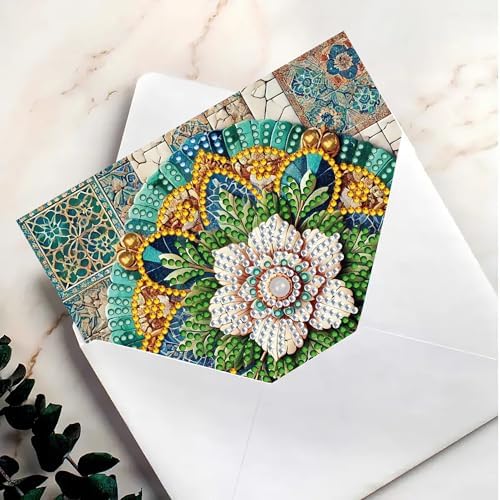 MaiYiYi 6 Packs DIY Mandala Diamond Art Birthday Greeting Cards - Image 6