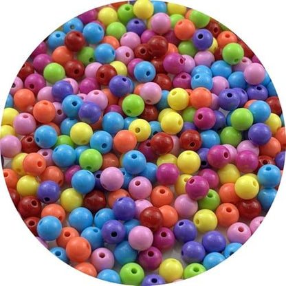 300pcs Acrylic Round Beads for Crafts 8mm Resin Candy Color Spacer Beads with Hole for Jewelry Making Sewing Crafts Decoration Necklaces Bracelets Earrings Supplies(Dark Mix Colors) by Unknown