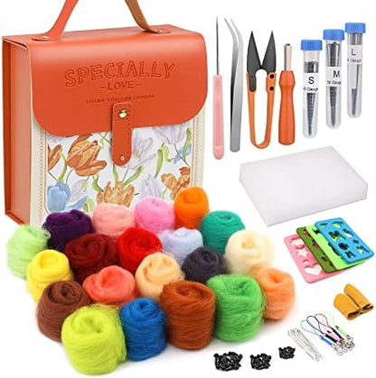 Mayboos Needle Felting Kit, Wool Roving 20 Colors Set by Mayboos