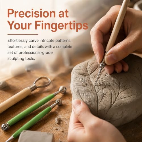42 PCS Clay Tools Kit, Pottery Sculpting Tools for Carving, Molding, and Shaping Clay Crafts, Ideal for Beginners, Hobbyists, and Artists - Image 5