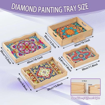 EWJRNSF Diamond Art Kits for Adults Wooden Serving Trays with Handles - Image 2