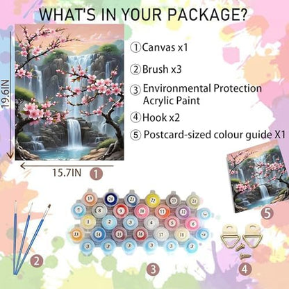 Arttoplus Waterfall Paint by Numbers Kit for Adults Beginner 16x20 inch - Image 2