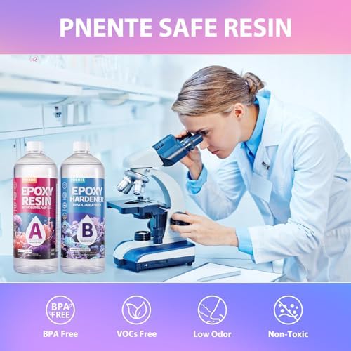 Pnente Artist-Grade Epoxy Resin – Self-Leveling, Zero Bubbles & 5-Year UV Guard for River Tables, Jewelry, Resin Art – Beginner-Friendly 1:1 Mix, Non-Toxic & Non-Yellowing (64oz) - Image 5