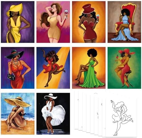 Nuberlic 10 Pcs Pre Drawn Canvas for Painting for Adults Sip and Paint Kits for Couples Party Flavor Supplies (Girls Night Out) Mothers Day Gifts by Nuberlic
