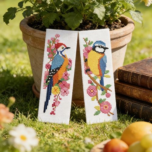 ORIGACH 6 Set Wild Bird Blossom Cross Stitch Bookmark Kit for Beginner - Image 6