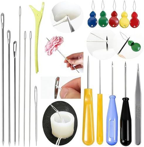 18PCS Candle Punch Tool Professional Candle Wick Needle for Silicone Molds and Candles,Hook Punch Needle Wick for Molds,Candle Making Supplies for Beginner by Nimozekd