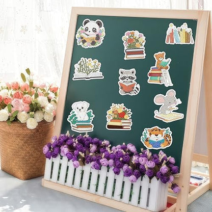 30 Pcs Book Diamond Painting Magnets Kits Diamond Art Fridge Magnet Refrigerator Sticker Diamond Painting kit for Beginners Adults DIY Art Craft Gifts Home Decors - Image 6
