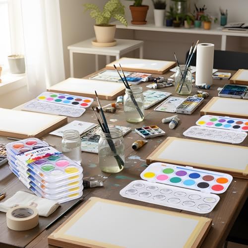 Nuanchu Gifts Bulk Watercolor Paint Washable Watercolor Paint Kits Palette and Brushes Portable Water Color Supplies for Adults, Beginners Artists Graduation Gift(6 Pack,12 Colors) - Image 6