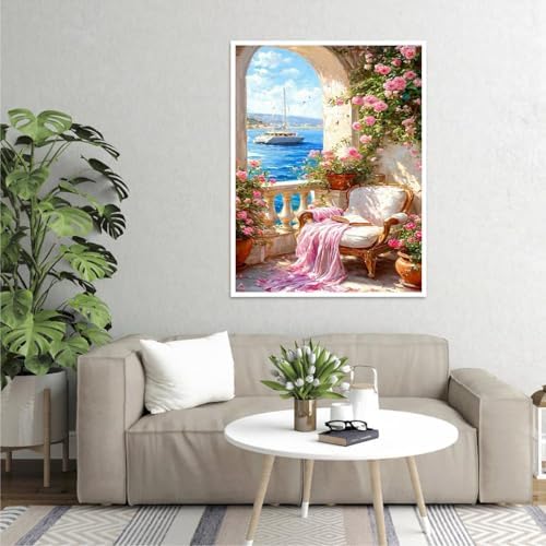YarnMate Scenery Paint by Numbers for Adults,Resting by Lake Paint by Number for Adults Beginner,Easy Acrylic Paint by Number on Canvas for Relax and Home Wall Decor 16X20 Inch (Without Frame) - Image 5