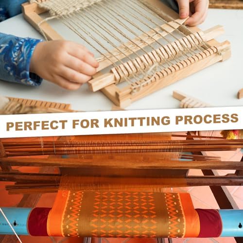 MECCANIXITY Hand Loom Stick Set, 3pcs Knitting Tools Including Wood Weaving Crochet Needle Wooden Shuttle Wood Weaving Comb for Knitting Crafts - Image 5