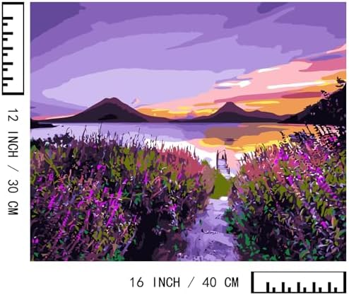 BAISITE Paint by Numbers Kit for Adults Beginners,12" Wx16 L 2 Pack Canvas for Painting Kits for Adults in Colorful Box-PBN271-272 - Image 7