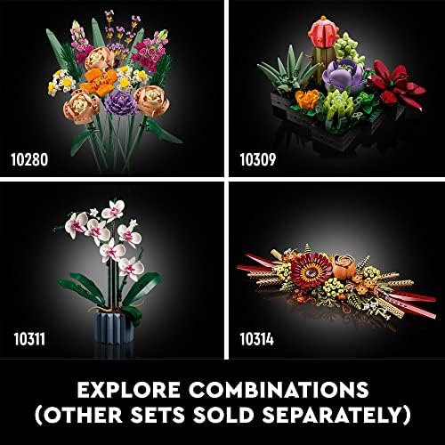 LEGO Icons Dried Flower Centerpiece Building Sets for Adults, Ages 18+ Years - Fall & Thanksgiving Decorations for Dinner Table or Mantel - 10314 - Image 6