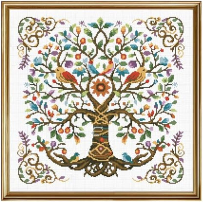 FREEBLOSS 11CT Cross Stitch Kits with Tree of Life Pattern 17.7x17.7in by FreeandCreativeCraftsArt