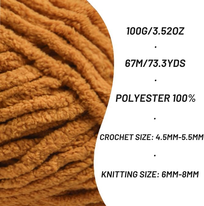 3 Pack Chunky Chenille Yarn for Crocheting，Baby Yarn for Crocheting Soft Blankets，Bulky Yarns for Crochet Amigurumi，300g (223yds) Fluffy Velvet Yarns for Hand Knitting (3 Loess)