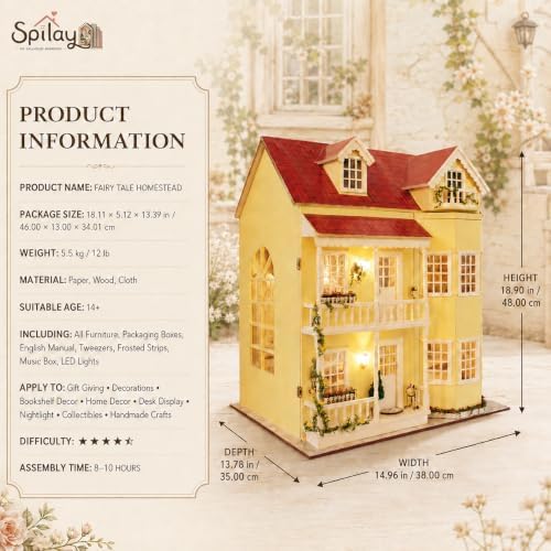 Spilay DIY Miniature House Kit for Adults, Miniature Dollhouse Building Kit - Image 2