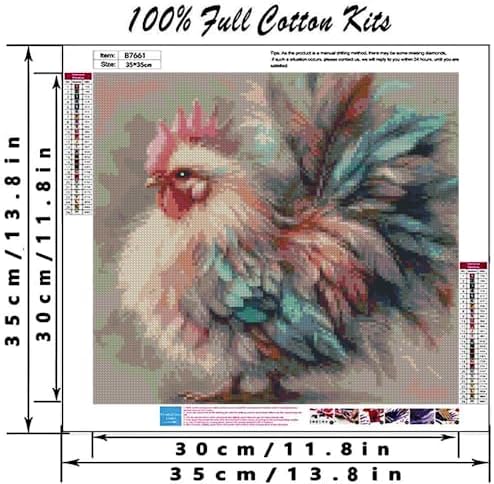 Stamping Cross Stitch Kit,Chicken Cross Stitch Kit for Adult Beginners - Image 2