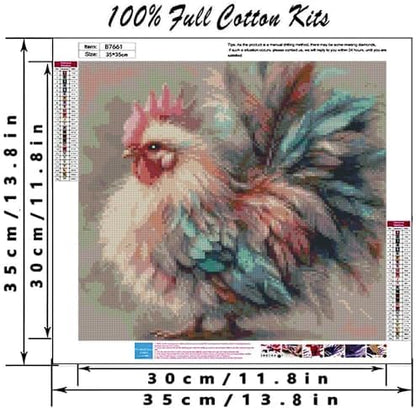 Stamping Cross Stitch Kit,Chicken Cross Stitch Kit for Adult Beginners - Image 2
