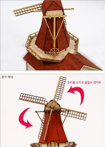 Desktop Wooden Model Kit Dutch Windmill - Image 6