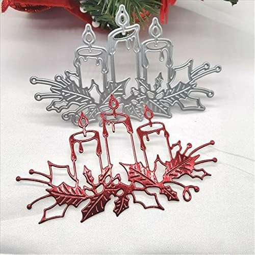 Scrapbooking Die-Cuts, Christmas Metal Cutting Dies for Card Making, Paper Craft Punch Template, Background Embossing Stencils, DIY Album Décor (Prayer Candles-11x6.5cm) - Image 3